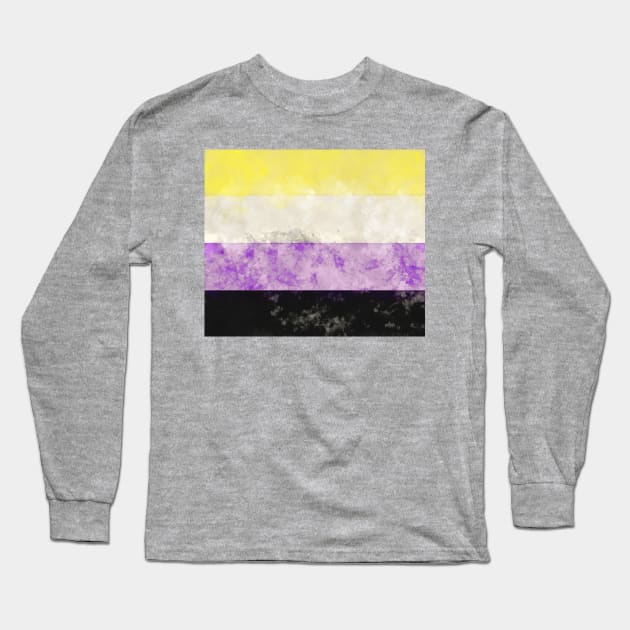 Nonbinary Pride Flag - Water color Long Sleeve T-Shirt by MeowOrNever